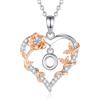 EUDORA Harmony Ball Rosa Cuore Collana con iniziale O per donne Lettera O Alfabeto iniziale Collane Rame Placcato rodio Ciondolo con Zirconi Cubici, Iniziali Gioielli Regali per Donne Moglie, 18