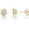 inSCINTILLE Orecchini Punto Luce a Cipollina in Argento Rodiato 925 con Zirconia Cubica (Diametro: 4 mm)