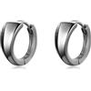 PHNIBIRD Orecchini Cerchio Uomo Nero in Argento Sterling 925 con Triangoli Unisex Anallergici Orecchini per Adatti a Donna e Uomo