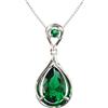 Navachi - Ciondolo con rubino o smeraldo 4,5 ct, in argento Sterling 925, placcato in oro bianco 18 ct, lunghezza catenina 40,6 cm e Placcato oro, colore: Green, cod. SIL-9025-2