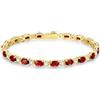 FANCIME Bracciale da tennis da donna placcato in oro 14 carati, bracciale da tennis in argento Sterling 925, con pietra di nascita, regalo per donne e ragazze, lunghezza 19 cm, 19.0 centimeters