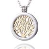 Morella Collana Donna 70 cm Acciaio Inossidabile con Coins Moneta amuleto Ciondolo Rotondo 33 mm Albero Oro in Sacchetto di Velluto