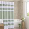 Madison Park Tenda da doccia con trama a nido d'ape per bagno, 3 m, Scotchgard, gestione dell'umidità, qualità spa, tende da doccia moderne per bagno, standard, 182 x 183 cm, verde salvia