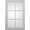 DRW Specchio da parete a forma di finestra in legno di eucalipto bianco Decape 70 x 4,5 x 110 cm, larghezza cornice 8 cm