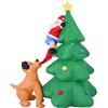 Bakaji Gonfiabile Albero con Babbo Natale e cane Luci a LED Altezza 180 cm Sistema Autogonfiabile Protezione IP44 Addobbo e Decorazione Natalizia da Esterno (180 cm)