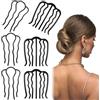 Teaaha 6 pettini laterali per capelli in metallo a forma di U, pettine a forcella per capelli francese, stile vintage, per chignon Updo, forcine per capelli, accessori per capelli, combinazione di
