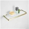 Kelelife 35 cm Mensola Da Bagno In Vetro, Oro Opaco