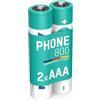 ANSMANN 2x Telefono Phone Batterie ricaricabili mini stilo AAA - 800 mAh 1,2 V NiMH - Pila a ricarica veloce - telefoni cordless