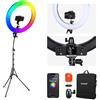 NEEWER 18 RGB LED Ring Light Controllo APP con Supporto e Telefono, 42W Dimmerabile 2500K-10000K GM±50 Bi Color CRI97+/TLCI98+ 360° Full Color 18 Scene per Selfie Makeup TikTok Vlog, RGB18 II