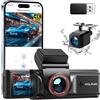 WOLFANG Dash Cam Auto 4K, Doppia Telecamera WiFi per Auto, Schermo da 3, Super Dashcam con Visione Notturna, Monitor di Parcheggio, Sensore G, 170° Grandangolo, WDR, Scheda SD 32G