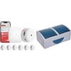 X-SENSE Rilevatore di fumo X-Sense XS01-M ProConnected con stazione base SBS50 e presa Busch-Jaeger BUSC 20/2 EWN-53 Ocean orizzontale
