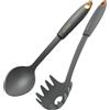 Fackelmann Set 2 Mestoli Cucchiaio e Servispaghetti in Nylon, Utensili da Cucina Antiaderenti, Mestoli Ideali per Pentole e Padelle, Linea Soft Collection