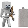 Mattel Minecraft - Skeleton Pietra Rossa, set da collezione ispirato al videogioco con action figure del personaggio Skeleton, accessorio e Pezzo da Costruzione Pietra Rossa incluso, 6+ anni, JJR93