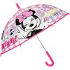 Undercover Ombrello Trasparente Minnie Bambina Lungo - Ombrello a Cupola Bimba Resistente Leggero Dettagli Rosa - Ombrello Disney Bambine 4 5 6 Anni Apertura Manuale di Sicurezza - Diametro 69 cm
