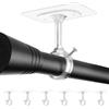 WEKIWGOT Staffa da Soffitto Estensibile per Tende, Barre per Tende da 32 mm, Montaggio Senza Fori con Viti, Ideale anche per Aste Doccia, Tendaggi per Porte e Armadi (6 pezzi, Trasparente)