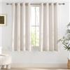 PONY DANCE Tende Lino Semitrasparenti per Cucina con Anelli in Bronzo Tende Corte per Salotto Finestre Linen Curtains Cameretta Bambini 2 Pezzi 140x160 CM, Crema