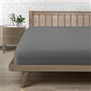 Poligino Lenzuolo Sotto con Angoli Matrimoniale 150, Lenzuolo in Premium Microfibra Certificato Oeko-TEX®, Lenzuolo Letto Matrimoniale Confortevole Morbido Traspirante Grigio Scuro 150x190/200 H30 cm