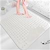 ZAHDMA Tappetino Doccia Antiscivolo 80x80cm,Tappeto Doccia Antiscivolo con Ventose e Fori di Drenaggio,per Vasca,Bagno,Bianco