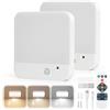 URAQT Plafoniera LED Soffitto con Sensore di Movimento, 2 Pezzi Lampada da Soffitto LED Moderno, Senza Fili Lampadario Bagno, 4000mAh Plafoniera LEDs Soffittos Quadrata per Cameretta, Cucina, Balcone