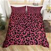 Homemissing Set copripiumino con stampa leopardata rosa glitterata stampa ghepardo set biancheria da letto per bambini ragazzi ragazze animali selvatici set copripiumino in microfibra geometrica copriletto bianc