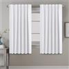 Tenger Home® Tende con passanti e nastro arricciato tenda oscurante decorativa sipario opaco tenda con passanti tenda a nastro (Bianco, 120 x 120 cm)