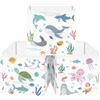 Clastyle Set di 3 Cubi Portaoggetti Ripiegabili Animali Oceano Kallax Contenitori Maniglia per Scaffale Scatole Portaoggetti Genitore per Libro Giochi,Bianco,30x30x30 cm