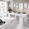 Dmora - Consolle allungabile Cognolo, Tavolo da pranzo multiuso, Consolle estensibile multiposizione con porta allunghe incluso, 54/239x90h77 cm, Bianco lucido