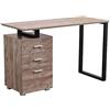 BAKAJI Scrivania con Cassettiera 3 Cassetti Tavolo da Lavoro Porta Pc Computer in Legno con Struttura in Acciaio Design Moderno 120 x 50 x 75 cm Arredamento Casa Ufficio Cameretta (Quercia)