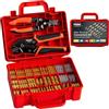 PEBA Set Pinza Crimpatrice, con 20 Tipi di 2.8/3.9/4.8/6.3mm Terminali Elettrici e Pinza Spellafili, Pinza Crimpatrice Capicorda per 0,25-2,50mm² Connettori Elettrici, Capicorda a Crimpare