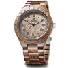 LeeEv Orologio da Uomo in Legno di Sandalo - Unico, Leggero, Fatto a Mano - Serie Uwood - Analogico al Quarzo Vintage Con Numero Romano - Naturale
