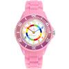 Alienwork Kids Orologio di Apprendimento Bambini Ragazze Pink Bracciale in Silicone Multicolore bambini Impermeabile 5 ATM Tempo di Apprendimento