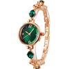TIME100 Orologio Donna Analogico al Quarzo con Bracciale in Rame Intarsiato con Pietre Preziosecon Orologio Elegante Impermeabile(Verde)
