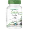 fairvital Rame 2 mg, 180 compresse, facili da deglutire, bisglicinato di rame, qualità testata e ad alto dosaggio, 100% vegano, Made in Germany