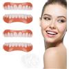 Comioke Dente Provvisorio, Denti Finti Cosmetici, 2 Paia Faccette Istantanee, Protesi a Sorriso Perfetti, Dentiera Bianca Superiore e Inferiore, Faccette Istantanee Denti Finti, Taglia Unica