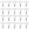 QUARKZMAN 20 Pezzi Manopole ad Ala M8 x 20mm Filettatura Maschio Plastica Manopole a T Manopole Filettate Maniglie di Serraggio a Mano Vite a Pollice, Bianco