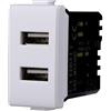 A2ZWORLD Modulo Caricatore USB X2 Da Muro 2 Porte USB 5V 2,1A Bianco Compatibile con Bticino Matix