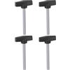 QUARKZMAN 4pz Manopole ad Ala a T M10 x 70mm per Maschio Metrico con Filettatura 55mm Testa a T Manopole in Plastica Viti a Pollice per Serraggio a Mano, Nero