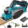 VexNook Pialla a batteria compatibile con batteria Makita da 18 V - Pialla con una sola mano con 16500 RPM, 0 - 2 mm, larghezza pialla regolabile 82 mm, per la lavorazione del legno, pialla elettrica manuale