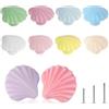 ShipeeKin 10 Pomelli Colorati in Ceramica Lucida A Forma Di Conchiglia | Bella Porta, Armadietto, Cassetto in Ceramica, Credenza, Cucina, Comò Per Bambini, Camera Da Letto Per Guardaroba