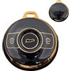ATFIGII Custodia Chiave compatibile con Mercedes Smart #1 Brabus Smart #3 SMART Fortwo 1 Cover per chiave Guscio per la chiave Portachiavi TPU 3 Tasti Oro Nero