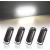joonnair 4 LED Luci di posizione nere semitrasparenti, Indicatore Ingombro, luci di posizione laterali, luci ingombro 24v camion per roulotte, furgoni, camion (luce bianca)
