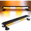 ROUTEKING Lampeggiante LED Barra Magnetica 67 cm 54 LED Ambra/Bianco 12V/24V Doppio Lato 7 Modalità Flash IP67 Luce di Emergenza per Camion, Trattori, Spazzaneve e Veicoli Industriali