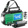 Esky 10000 mAh Radio Manovella, AM/FM/NOAA Radio Portatile ad Energia Solare Può Ricaricare i Cellulari con Torcia, Lampada da Lettura, Bussola, Allarme SOS per Campeggio/Ourdoor/Emergenza