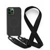 Zyweil Magnetica Cover per iPhone 13 Pro MAX con Cordino Compatibile con Magsafe Ricarica Wireless, Custodia Paraurti Antiurto regolabile Lanyard TPU Corda Silicone Case Nero