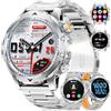 FITFLEX Orologio intelligente da uomo con funzione telefonica, 1,53 HD Smart Watch da uomo, torcia a LED, batteria 1000 mAh, orologio fitness con 120+ modalità sportive, frequenza cardiaca
