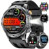 FITFLEX Smartwatch da uomo con chiamata Bluetooth, 1.53 HD Smartwatch con batteria da 1000 mAh/torcia elettrica/120+sport fitness smart watch/sonno, impermeabile IP68, iOS Android