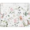 AOKSUNOVA Tappetino per mouse piccolo, con motivo, 21 x 26 cm, motivo floreale, colore: bianco e rosa