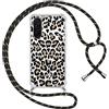 ZhuoFan Custodia con Cordino per Samsung Galaxy A26 5G 6,64, Trasparente Aesthetic Modello Leopardo Nero Disegni Cover con Collana Antiurto Case Regolabile Cellulare Girocollo per Femmina, 05