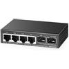 Binardat Switch 2.5G a 4 porte con 2x10G SFP, 4 porte Ethernet Gigabit 2.5, dimensioni ultra-mini, supporto VLAN, switch di rete multi-gigabit non gestito in metallo per desktop/montaggio a parete
