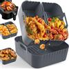 150 Pezzi Carta Da Forno Per Friggitrice Ad Aria - 100 Rettangolari 5,2L + 50 Grandi 10/10,4L - Compatibile Ninja AF500EU, Cecotec 9000 E Dual Zone - 5